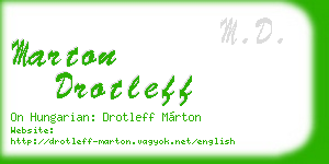 marton drotleff business card